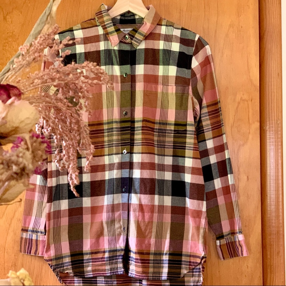 Madewell Classic Flannel Cotton Button Shirt Top